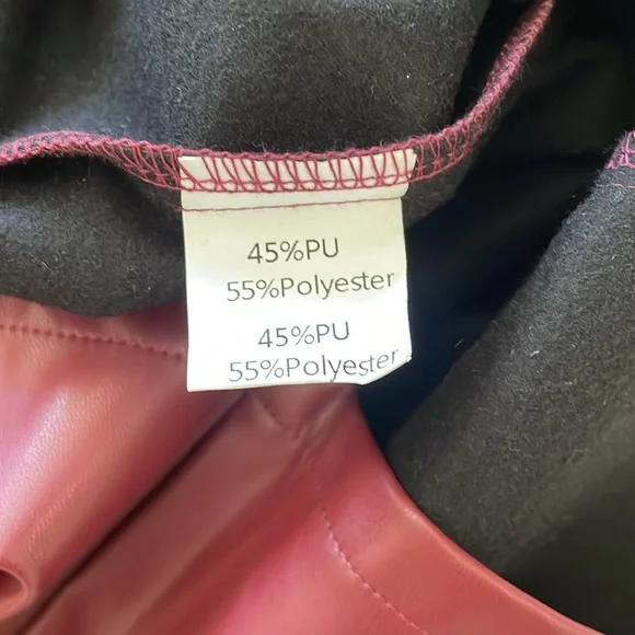 Kate Kason Burgundy Faux Leather Pencil Skirt M medium - Picture 7 of 7